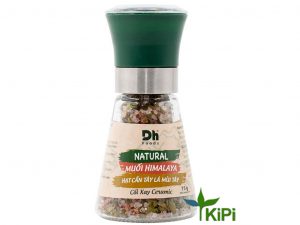Muối Himalaya hạt cần tây, lá mùi tây, nắp cối Ceramic